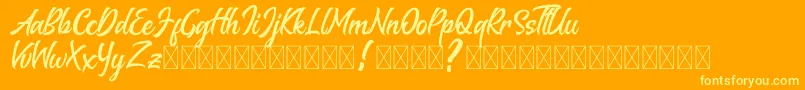 Melantune DEMO Font – Yellow Fonts on Orange Background