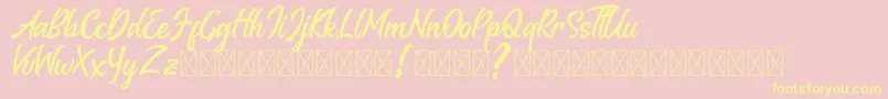 Melantune DEMO Font – Yellow Fonts on Pink Background