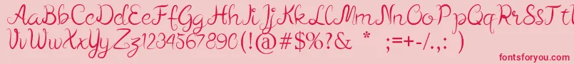 melbournistic-Schriftart – Rote Schriften auf rosa Hintergrund