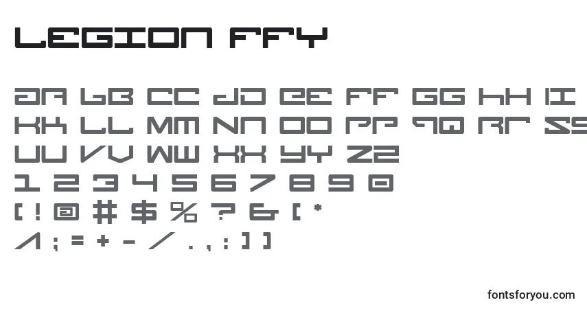 Czcionka Legion ffy – alfabet, cyfry, specjalne znaki