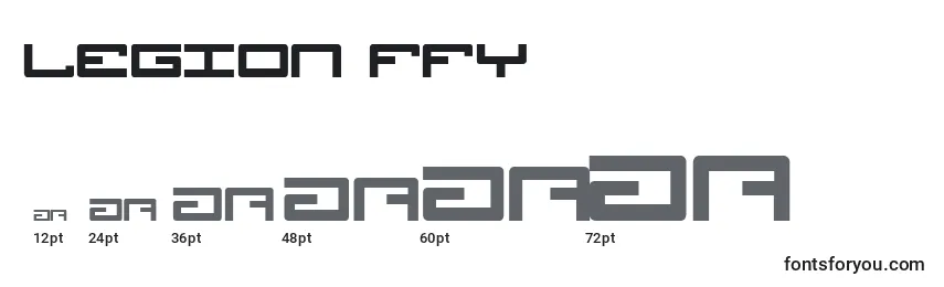 Размеры шрифта Legion ffy