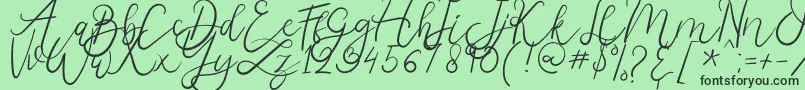 Melburn-Schriftart – Schwarze Schriften auf grünem Hintergrund