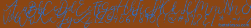 Melburn Font – Blue Fonts on Brown Background