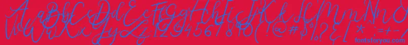 Melburn Font – Blue Fonts on Red Background