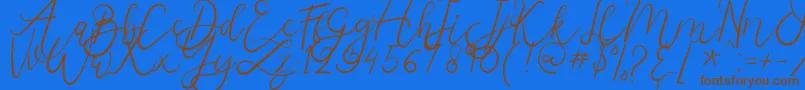 Melburn Font – Brown Fonts on Blue Background