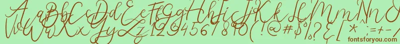 Melburn Font – Brown Fonts on Green Background