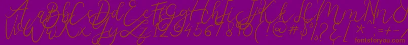 Melburn-Schriftart – Braune Schriften auf violettem Hintergrund