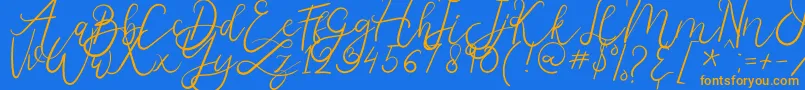 Melburn Font – Orange Fonts on Blue Background