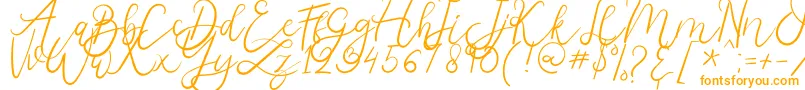 Melburn-Schriftart – Orangefarbene Schriften auf weißem Hintergrund