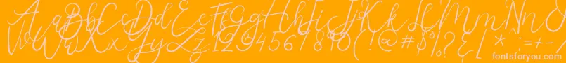 Melburn-Schriftart – Rosa Schriften auf orangefarbenem Hintergrund