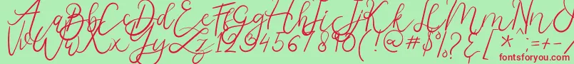 Melburn Font – Red Fonts on Green Background