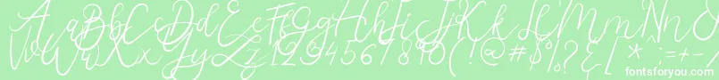 Melburn Font – White Fonts on Green Background