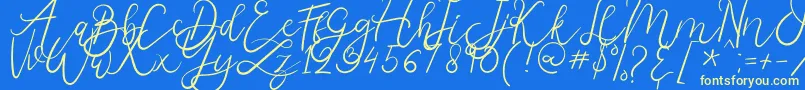 Melburn Font – Yellow Fonts on Blue Background