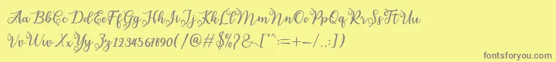 melda Font – Gray Fonts on Yellow Background