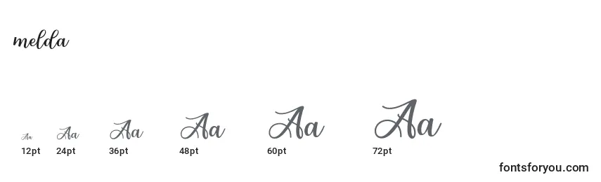 Melda (134012) Font Sizes