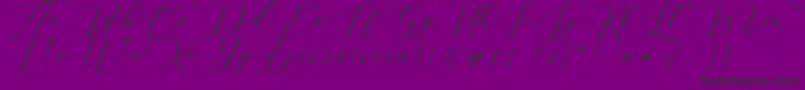 Melinda script-Schriftart – Schwarze Schriften auf violettem Hintergrund