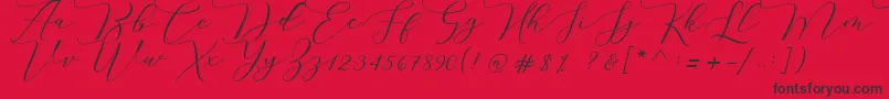 More about Melinda script Font Melinda script Font – Black Fonts on Red Background