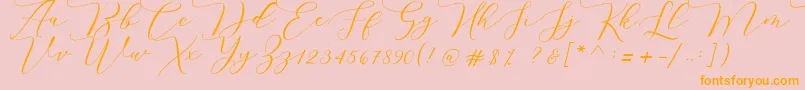 Police Melinda script – polices orange sur fond rose