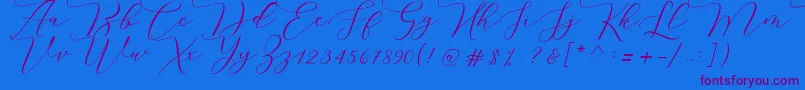 Police Melinda script – polices violettes sur fond bleu