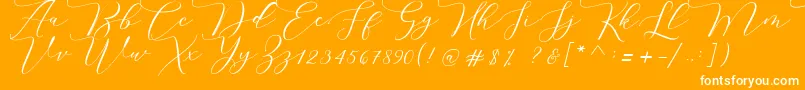 Police Melinda script – polices blanches sur fond orange