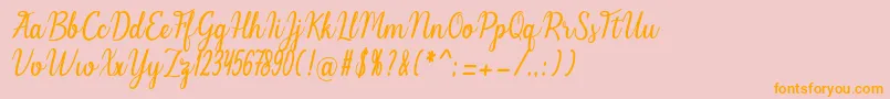 Melinda Font – Orange Fonts on Pink Background