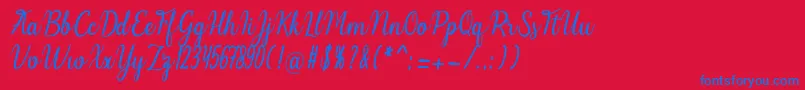 Melinda Font – Blue Fonts on Red Background