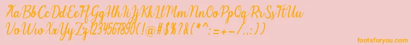 Melinda Font – Orange Fonts on Pink Background