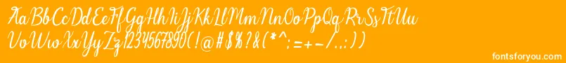 Melinda Font – White Fonts on Orange Background