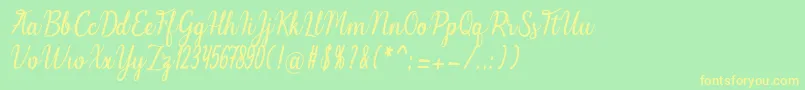 Melinda Font – Yellow Fonts on Green Background