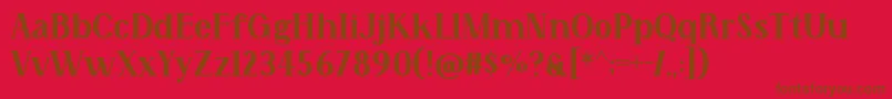 Melisande Sharp Font – Brown Fonts on Red Background