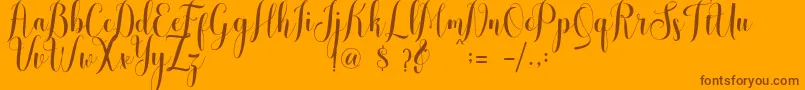 Шрифт melisca  – коричневые шрифты на оранжевом фоне