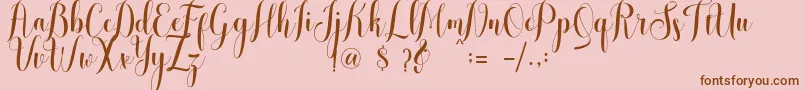 melisca  Font – Brown Fonts on Pink Background