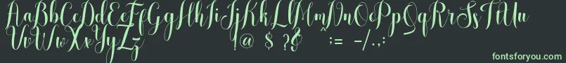 melisca  Font – Green Fonts on Black Background