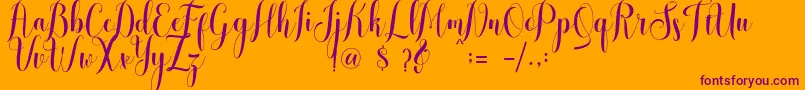 melisca  Font – Purple Fonts on Orange Background