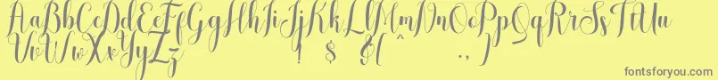 melisca Font – Gray Fonts on Yellow Background