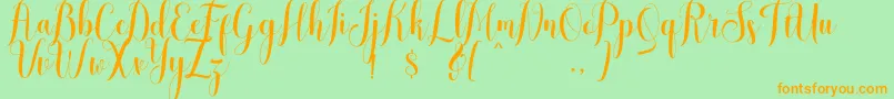 melisca Font – Orange Fonts on Green Background