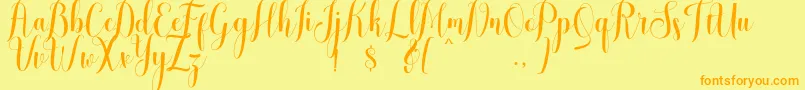 melisca Font – Orange Fonts on Yellow Background