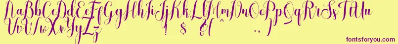 melisca Font – Purple Fonts on Yellow Background