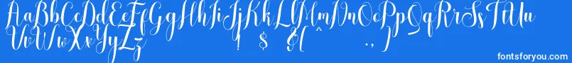 melisca Font – White Fonts on Blue Background