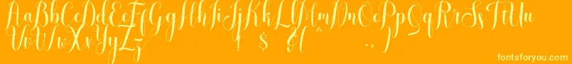 melisca Font – Yellow Fonts on Orange Background