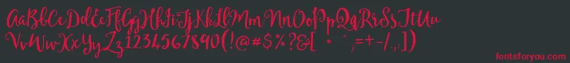 Mellanie Free Sample Font – Red Fonts on Black Background