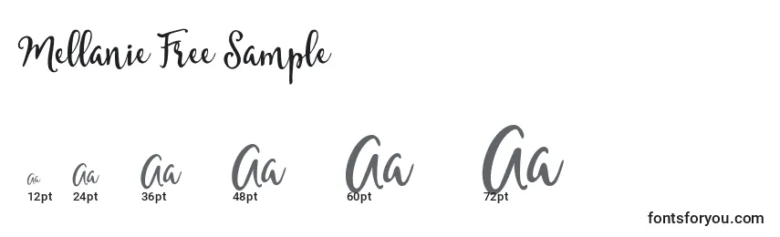 Mellanie Free Sample Font Sizes