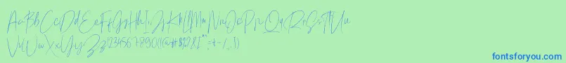 Mellati Script Free Font Font – Blue Fonts on Green Background