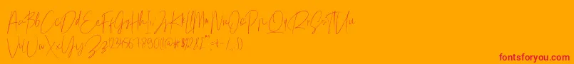 Mellati Script Free Font-Schriftart – Rote Schriften auf orangefarbenem Hintergrund