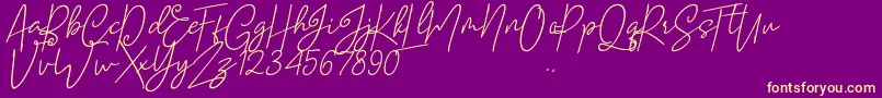 Mellati Font – Yellow Fonts on Purple Background