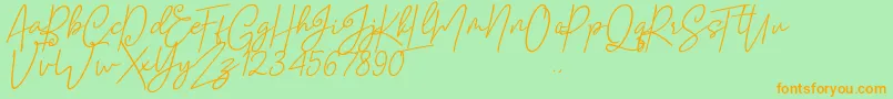 Mellati Font – Orange Fonts on Green Background