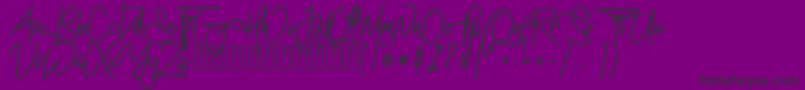 MellgathaFor Personal Use  Font – Black Fonts on Purple Background