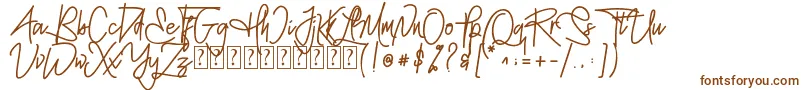 Шрифт MellgathaFor Personal Use  – коричневые шрифты на белом фоне