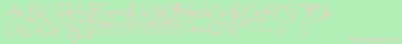 MellgathaFor Personal Use -fontti – vaaleanpunaiset fontit vihreällä taustalla