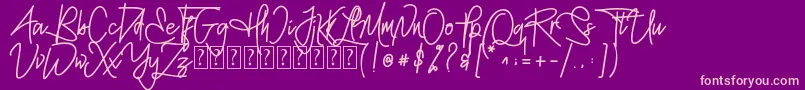 MellgathaFor Personal Use  Font – Pink Fonts on Purple Background